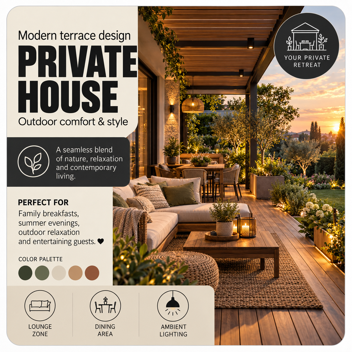Modern Private Terrace - Outdoor Comfort & Style